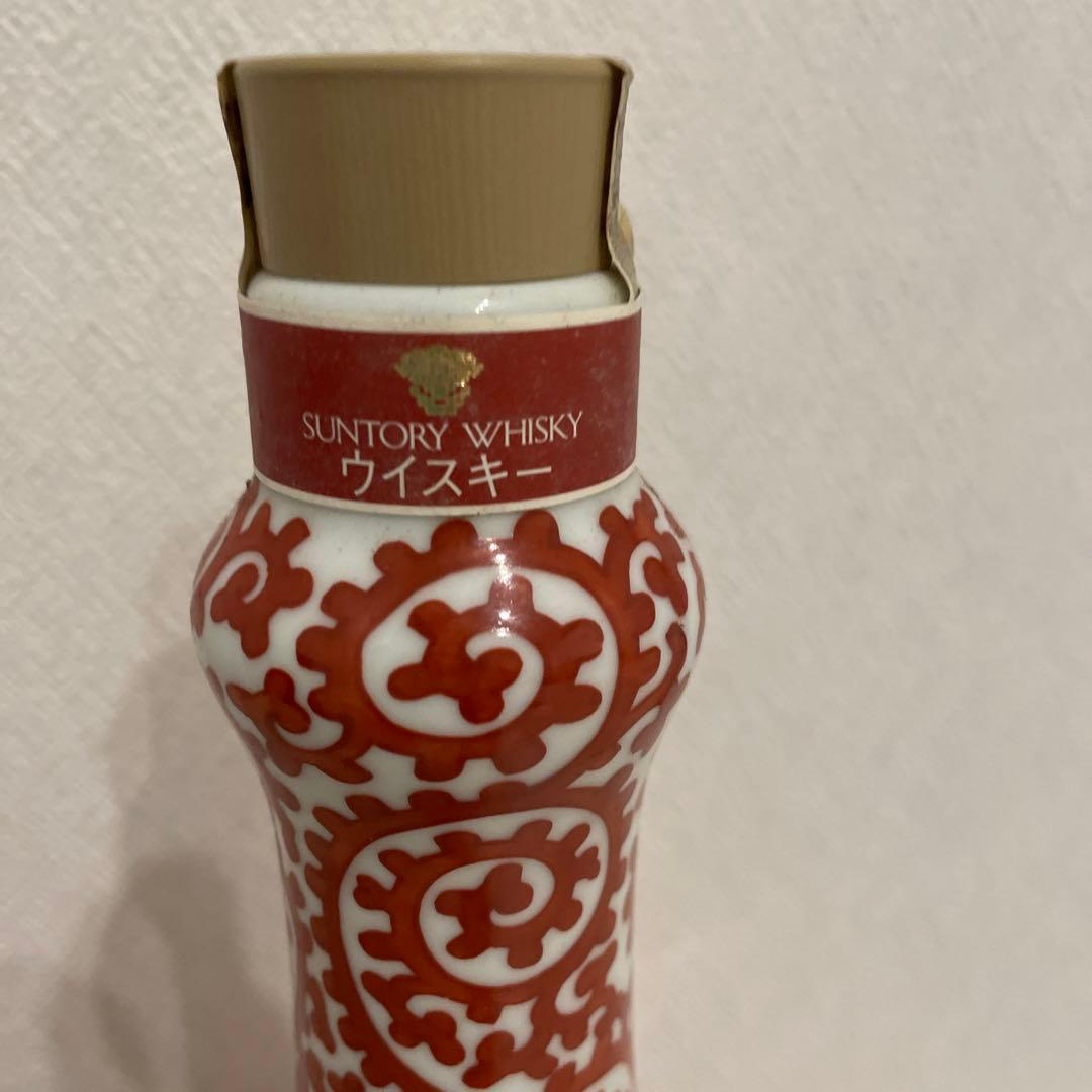 有田焼　赤絵蛸唐草寿文柚子口瓶