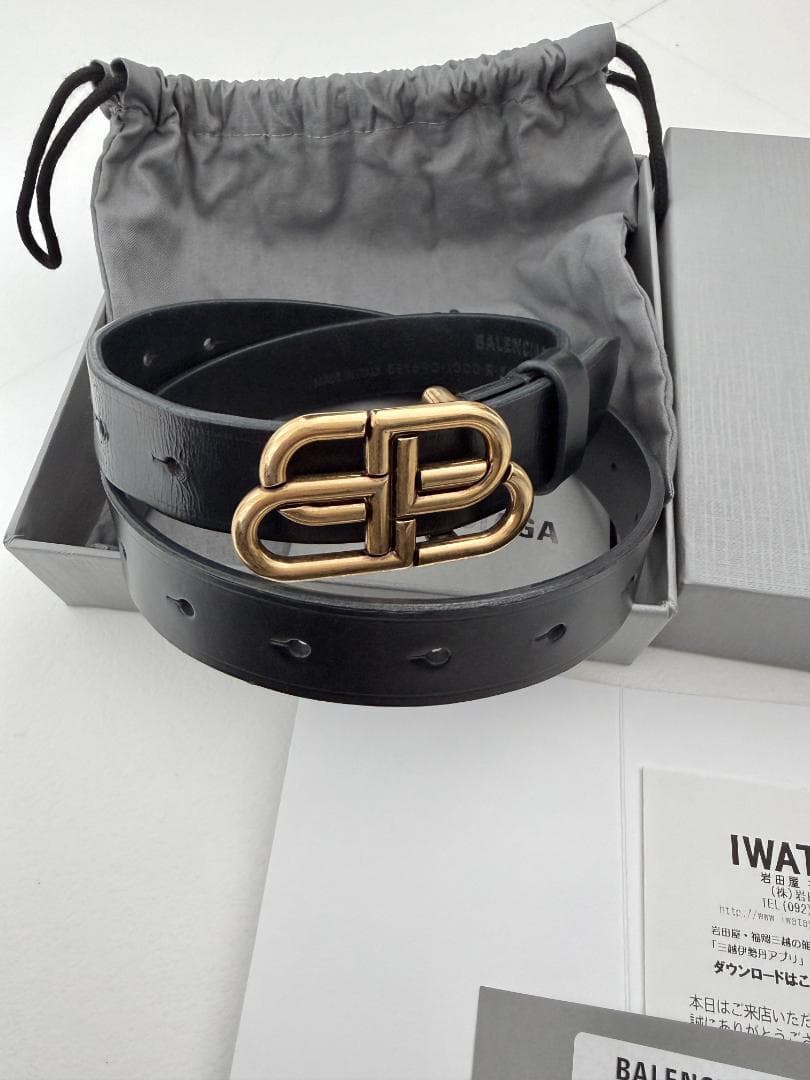 BALENCIAGA ブラック ベルト レディース ベルト穴20個 フリーサイズ