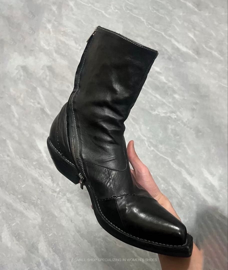 Opium Dark Crest Side-Zip Heel Boots ブーツ