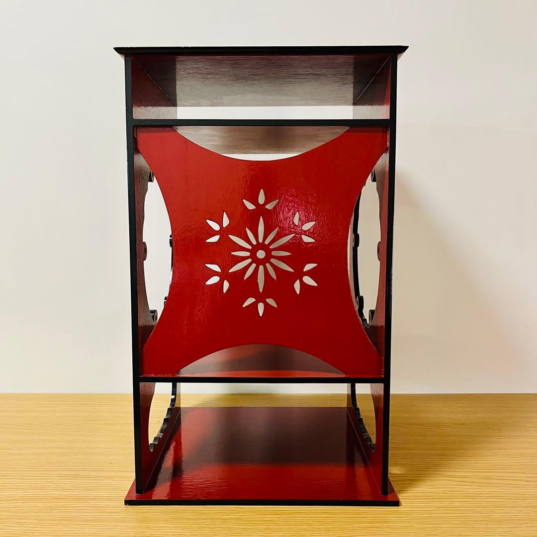 美品　 茶道具 一元斎好写 雪輪棚 赤塗 元箱　送料込み