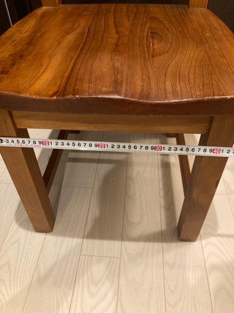 アンティーク　ビンテージ　木製ブラウンチェア 背もたれ3段　1脚