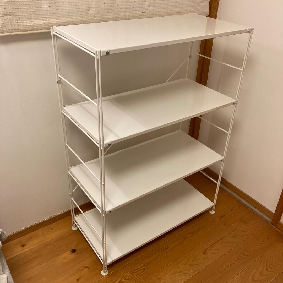 【無印良品】スチールユニットシェルフ・スチール棚セット・ワイド・中・ライトグレー