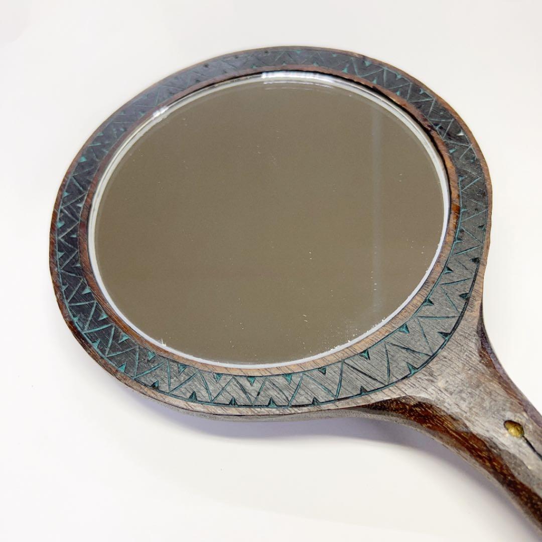 アイヌコタン　西田智三さん　ハンドミラー　手鏡　エカシ　コタンコロカムイ　天然石