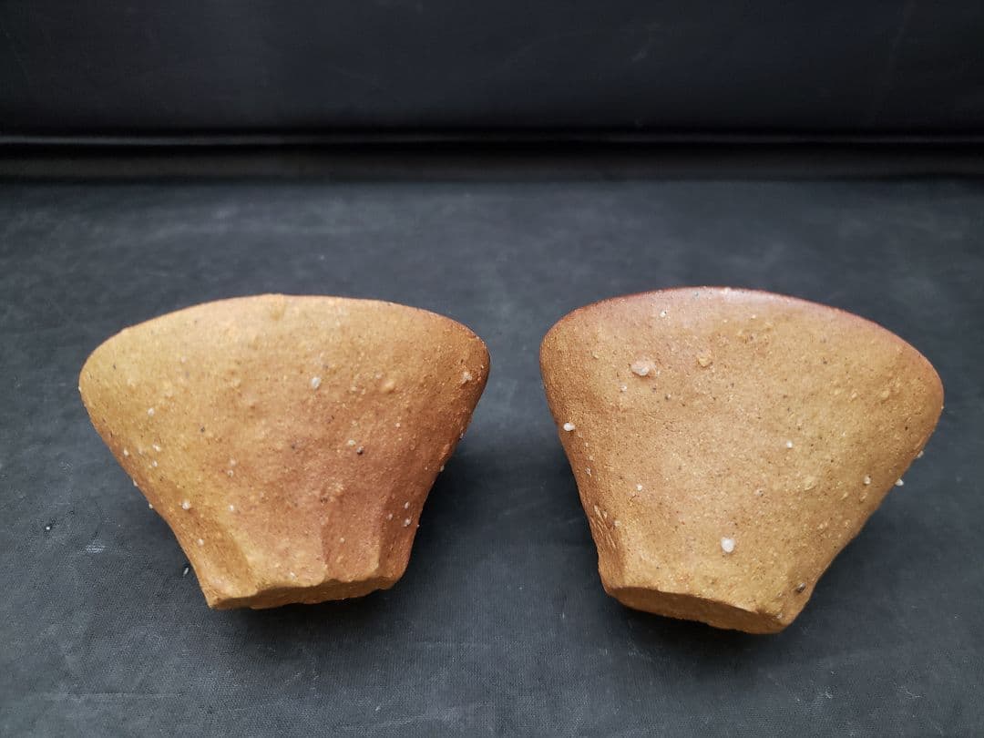 信楽焼　煎茶器　神崎紫峰　手捻り　急須　湯呑み5客　湯冷まし　煎茶道具　作家物