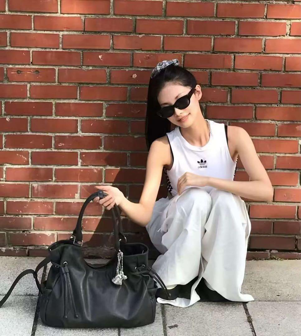 STAND OIL 黒 ナイロン ショルダーバッグ ドローストリング