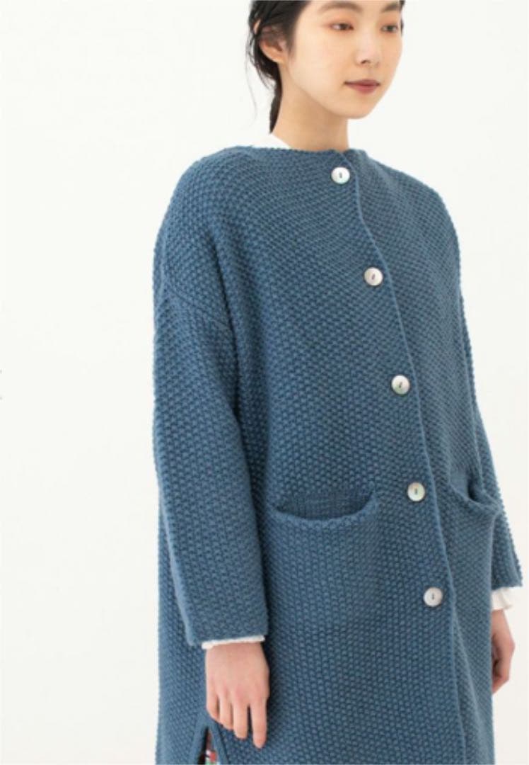 ソソット　鹿の子編み　ニットコート　美品　ナチュラン