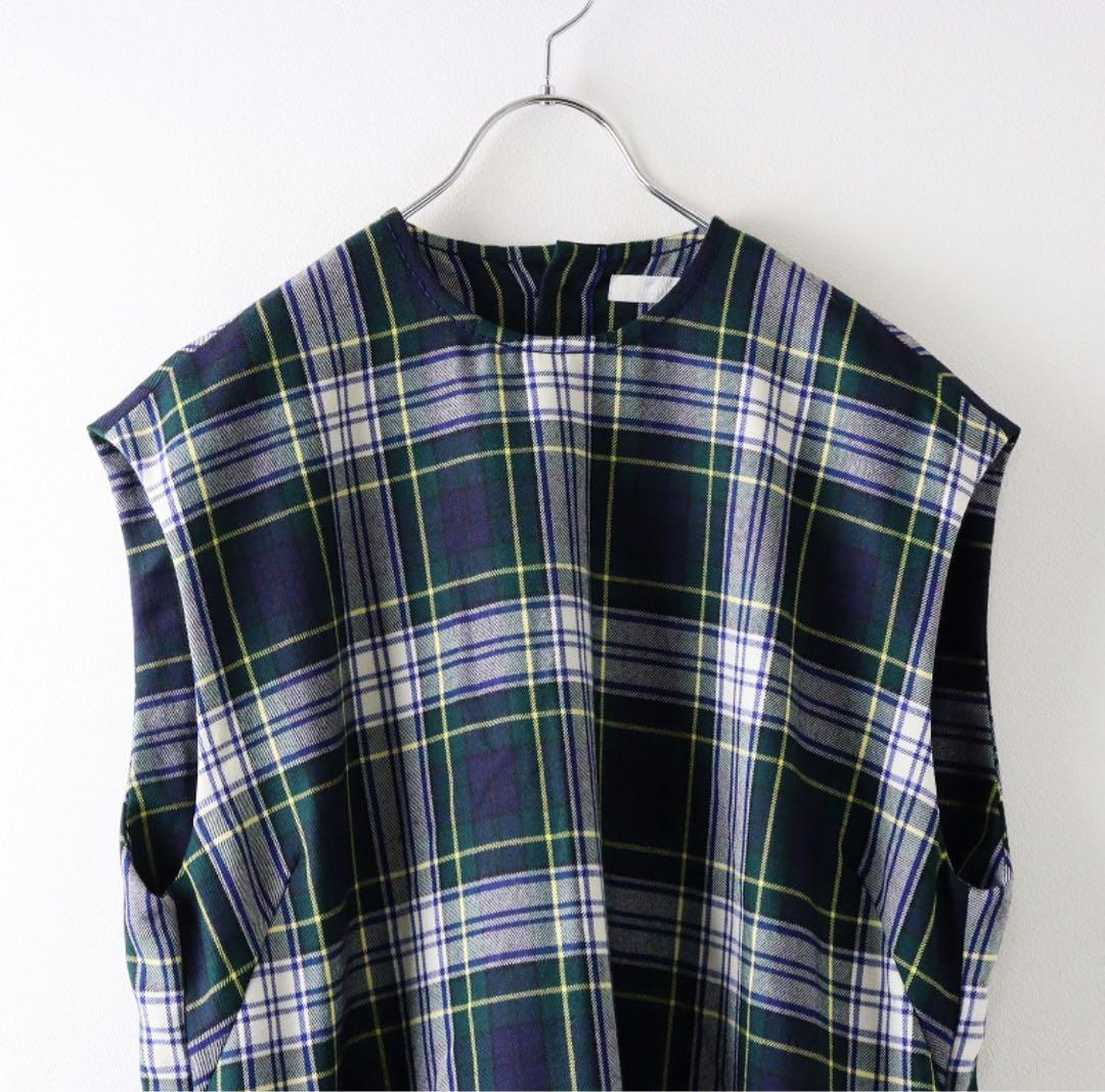 homspun タータンチェック柄ノースリーブワンピース