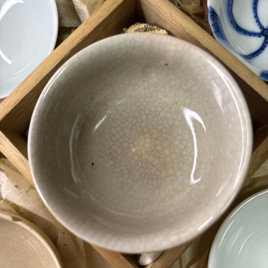 名工盃 竹泉 六兵衛 陶山 おちょこセット　時代箱　1023