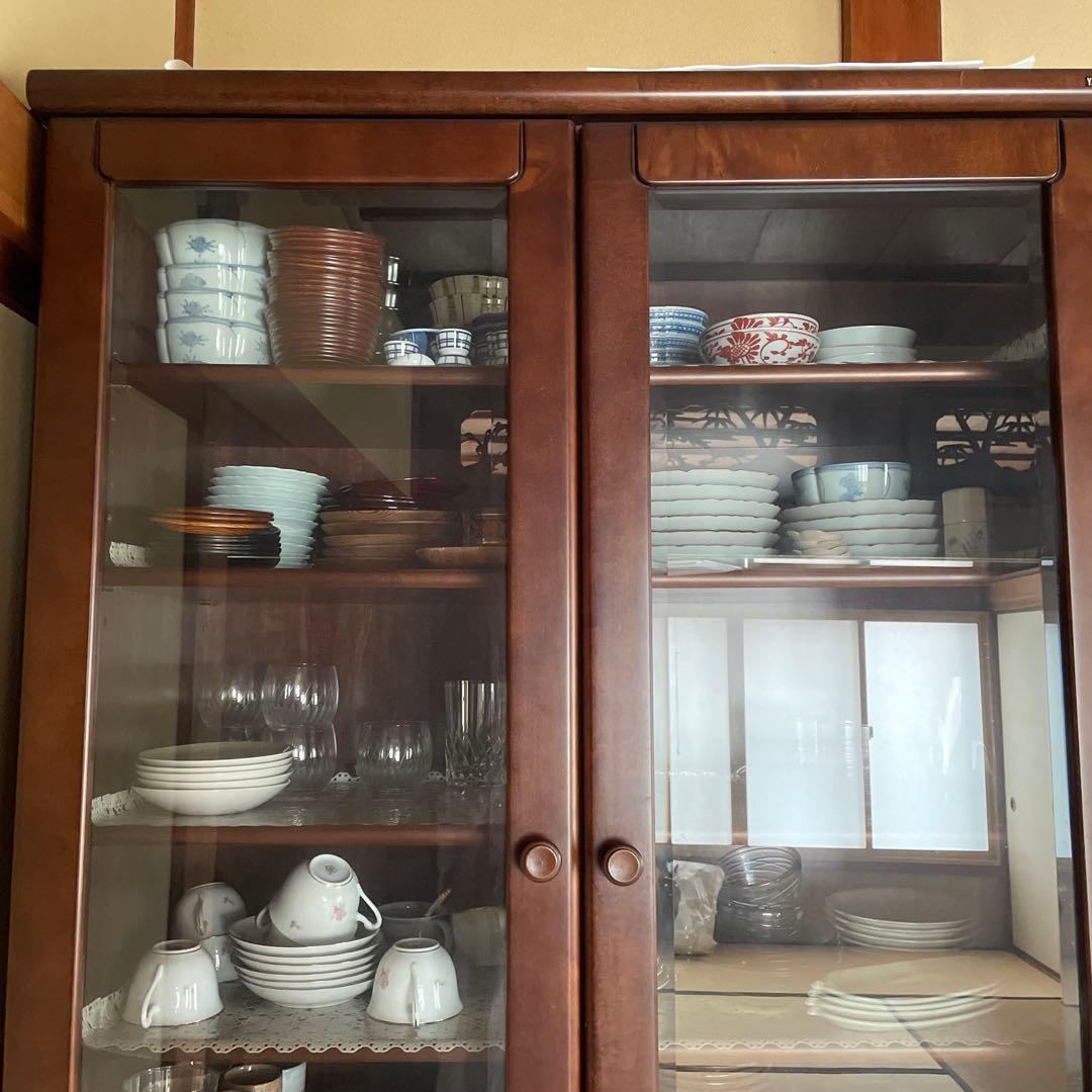 YAMAHA 食器棚　ガラス扉　昭和レトロ ヤマハの家具　ヴィンテージ家具