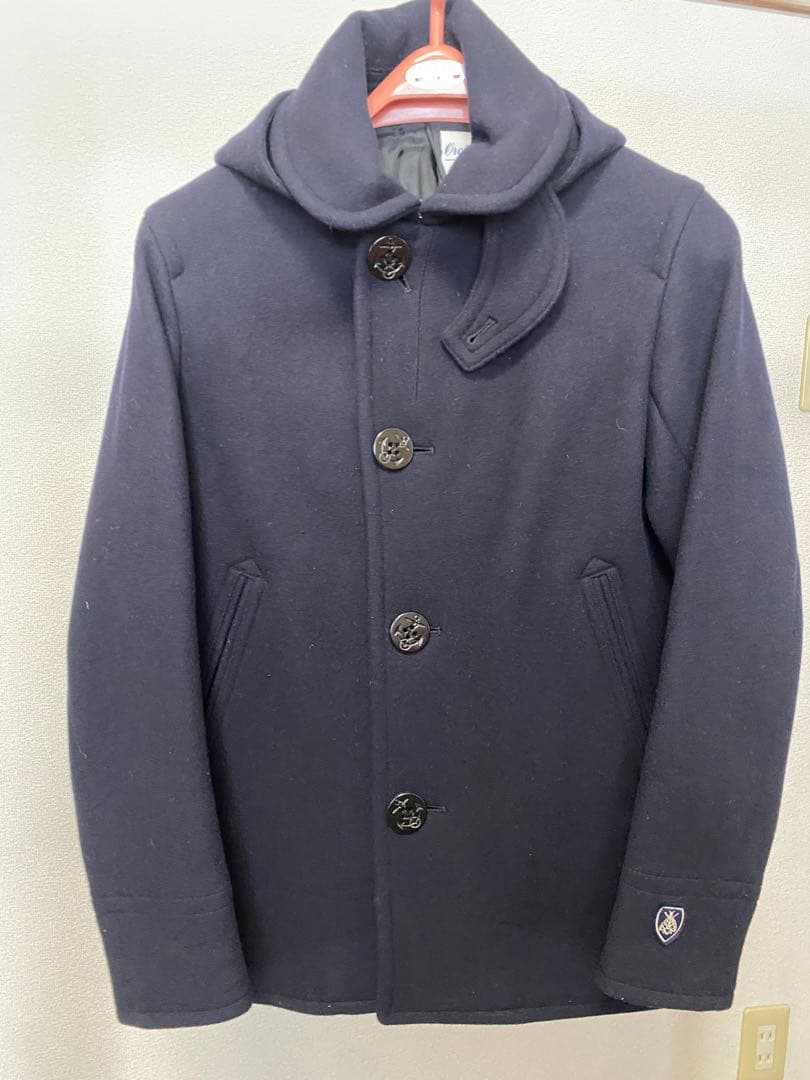 ORCIVAL ネイビー フード付き ウールコート