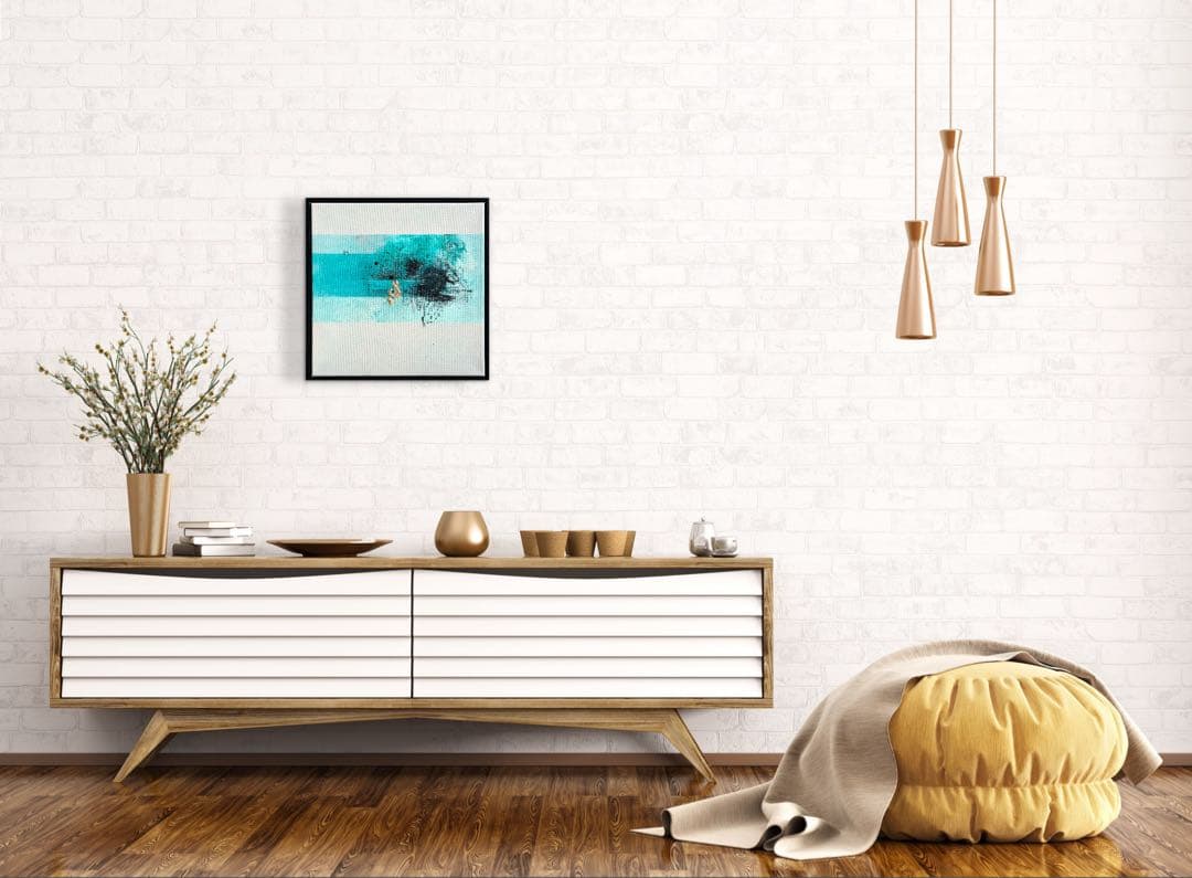 現代アート　35×35㎝　フレーム付き　インテリア　モダン　アートパネル　抽象画