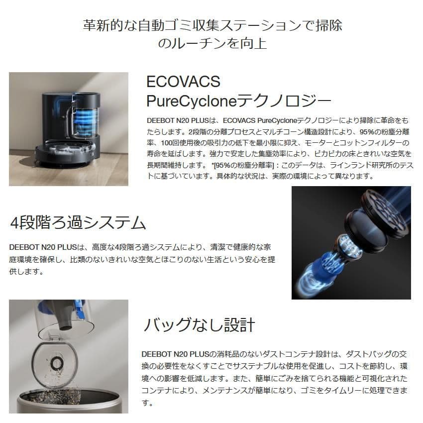 新品 ロボット掃除機 ECOVACS DEEBOT N20 PLUS 水拭き