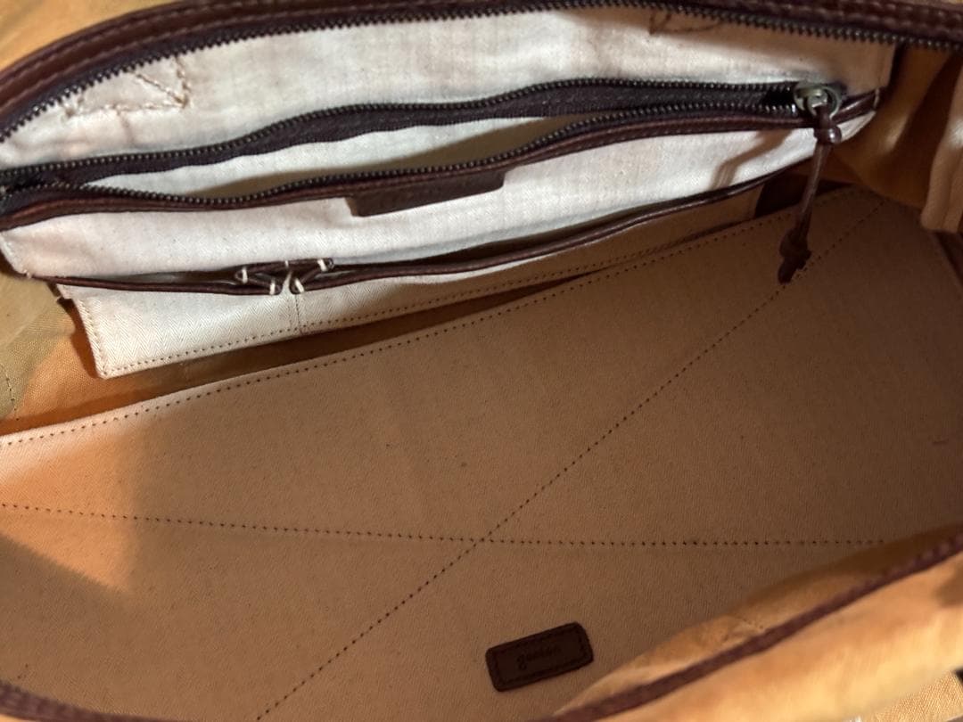 ＜genten（ゲンテン）＞　ボストンバッグ　キャンバス＆レザー　ショルダー紐付