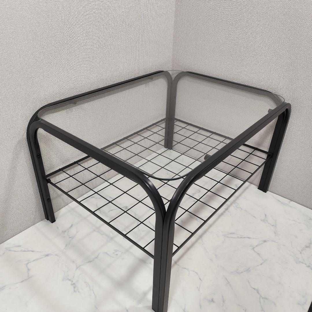 家具 ミッドセンチュリー ポストモダン ガラステーブル レトロ アイアンフレーム