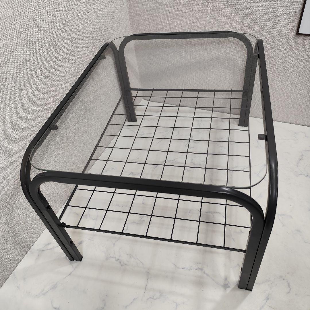 家具 ミッドセンチュリー ポストモダン ガラステーブル レトロ アイアンフレーム