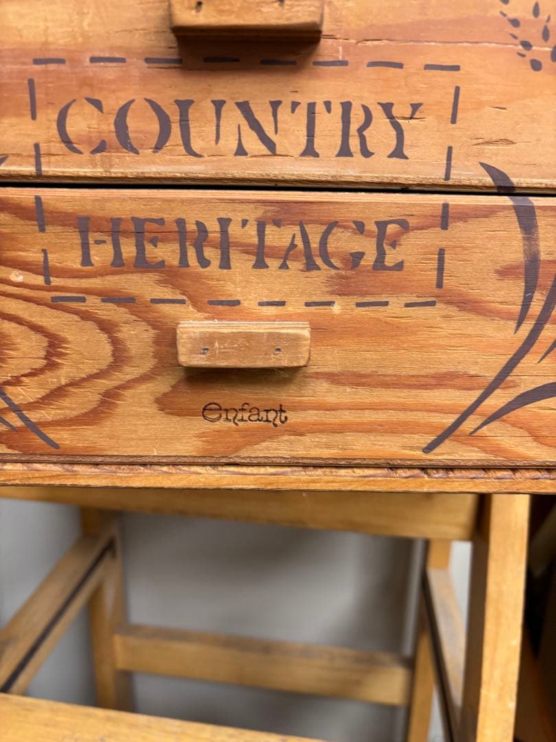 M　アンファン　麦柄の2段引き出し