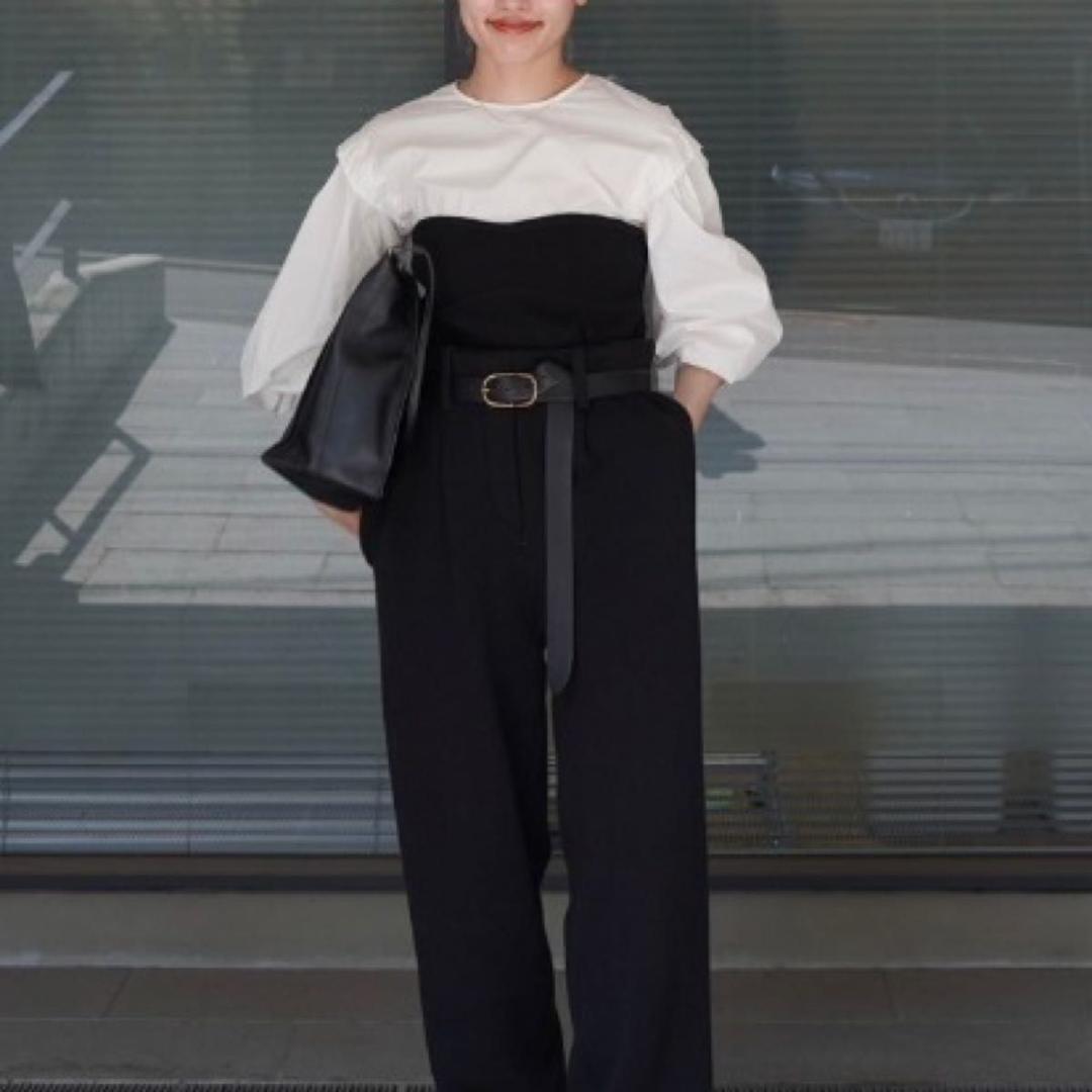 ETRE TOKYO ニットビスチェボリュームスリーブブラウス　ホワイト　エトレ