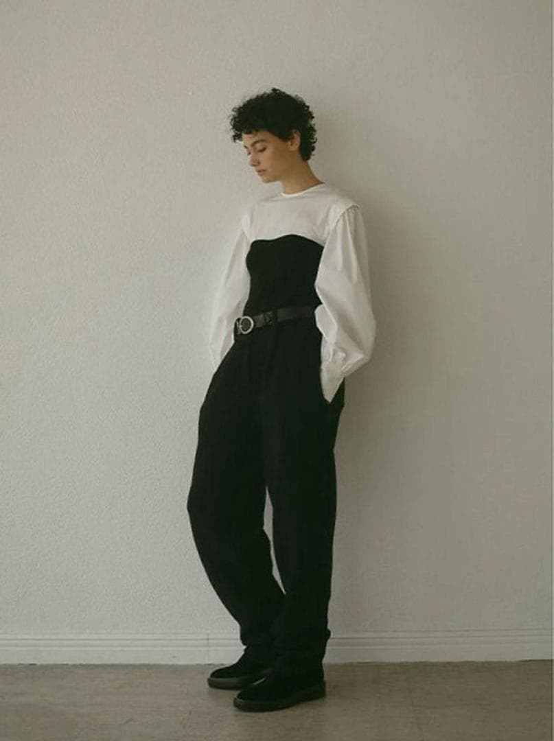 ETRE TOKYO ニットビスチェボリュームスリーブブラウス　ホワイト　エトレ