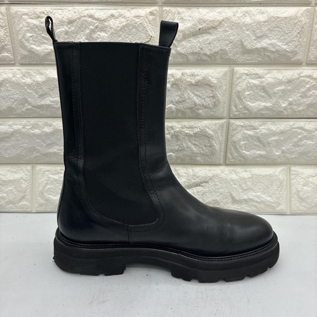 【良品】パスクッチ サイドゴアブーツ 38 チェルシーブーツ トラックソール 黒