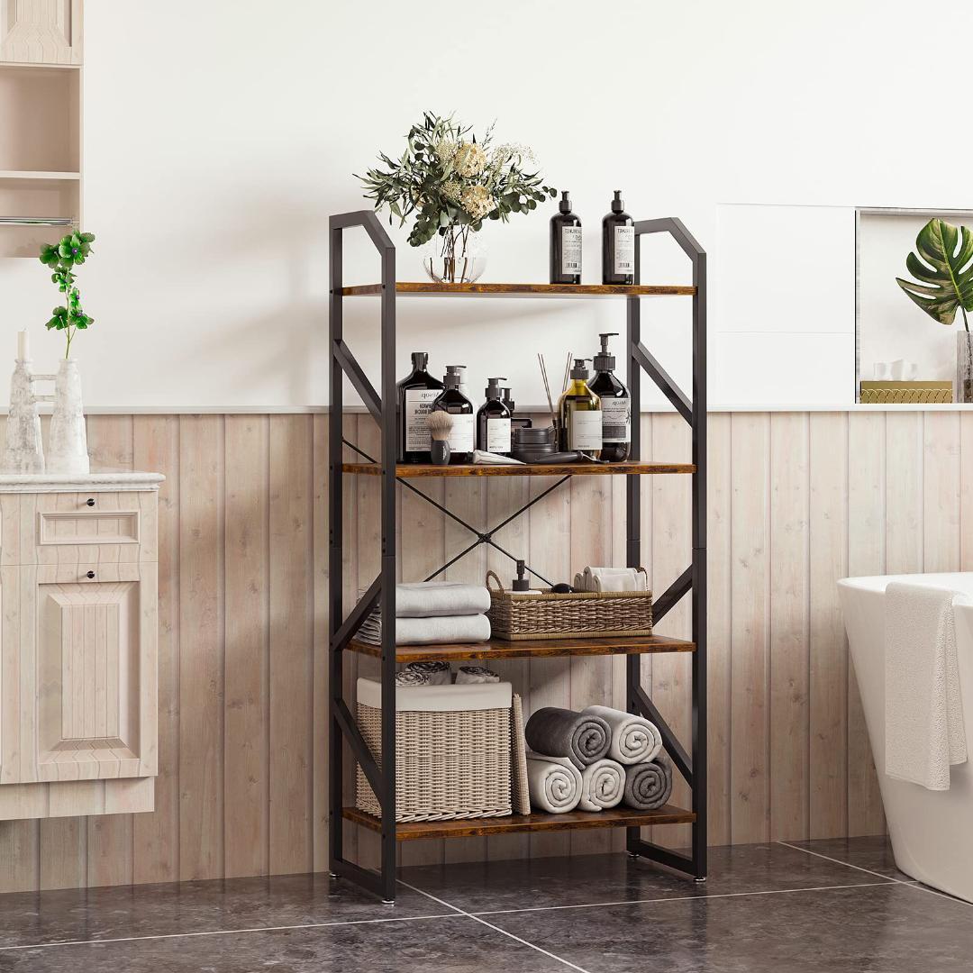 モダンデザインと耐久性を兼ね備えた多機能収納　4段　ラック