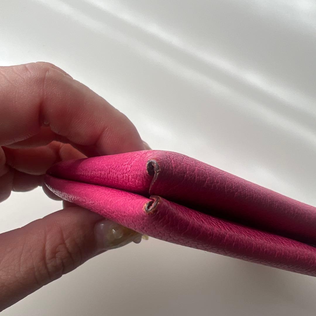 HERMES ピンク レザー 名刺入れ カードケース