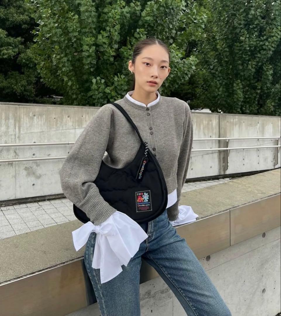 bibiy ANGELIQUE KNIT グレー カーディガン