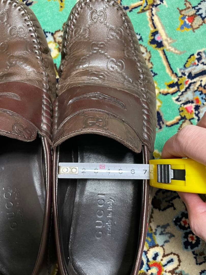 GUCCI ブラウンレザー ローファー 約26.5cm