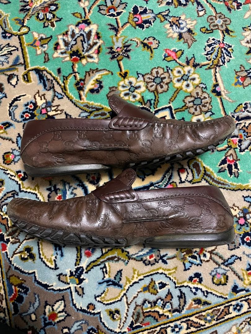 GUCCI ブラウンレザー ローファー 約26.5cm