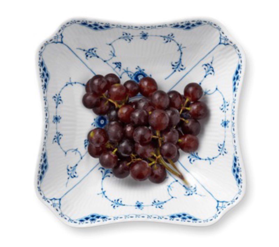 デンマーク製　ロイヤルコペンハーゲン　ブルー　ハーフレース ボウル　スクエア