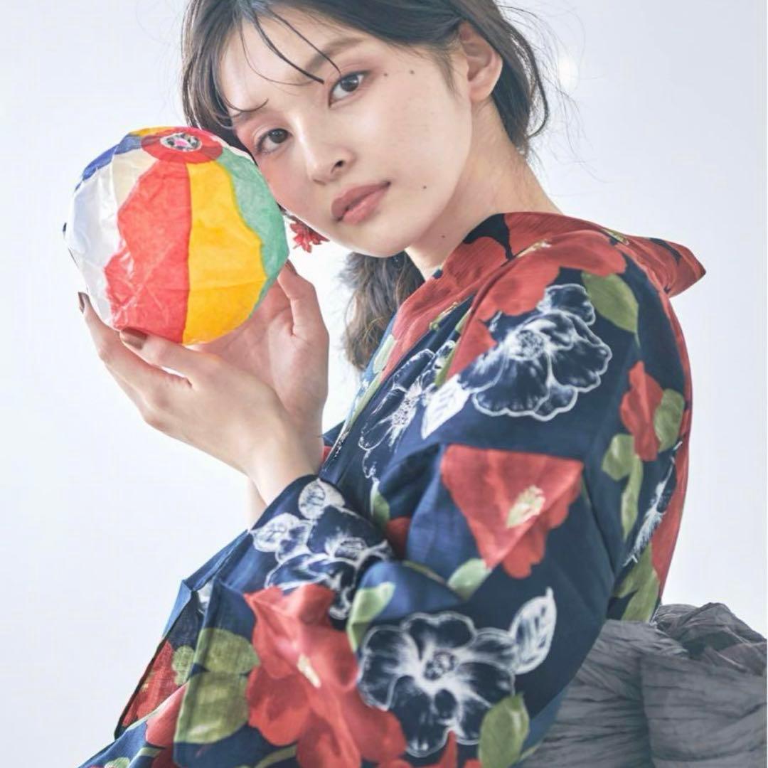 浴衣　セット　ネイビー　レッド　花柄　キャバ　ディータ　Dita