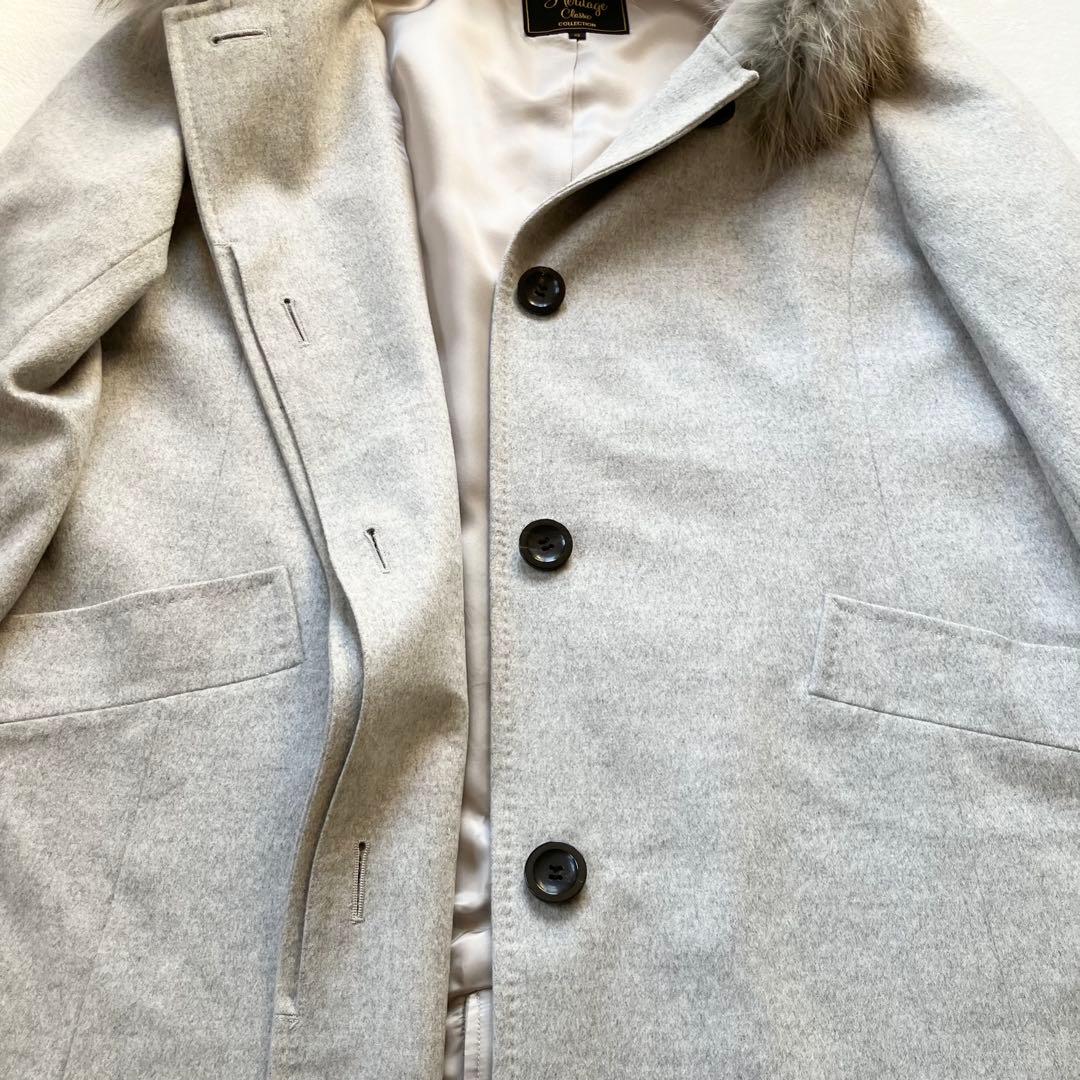 23区 ニジュウサンク ロロピアーナ ウールコート ラクーンファー 48