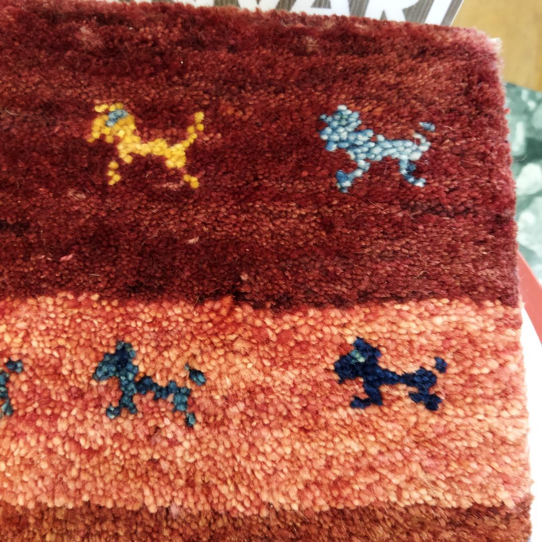 値下げ可能ミニギャベ●37×36㎝●手織●本物●新品未使用 遊牧民が紡ぐギャッベ