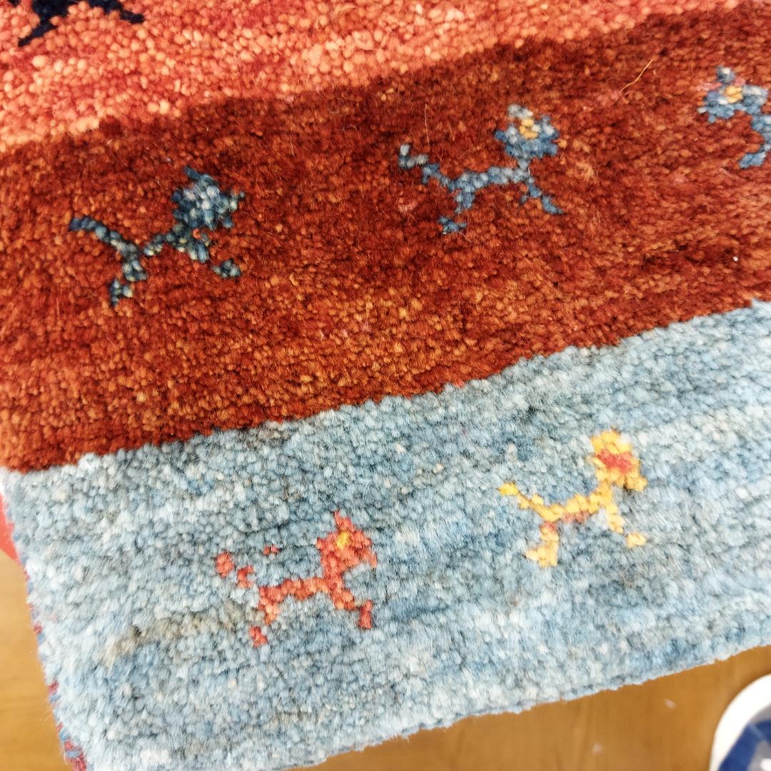 値下げ可能ミニギャベ●37×36㎝●手織●本物●新品未使用 遊牧民が紡ぐギャッベ