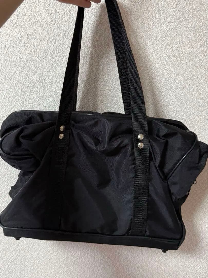 【希少品】ワールドペガサス スクールバック 旧ワッペ　黒ピンク 廃盤カラー