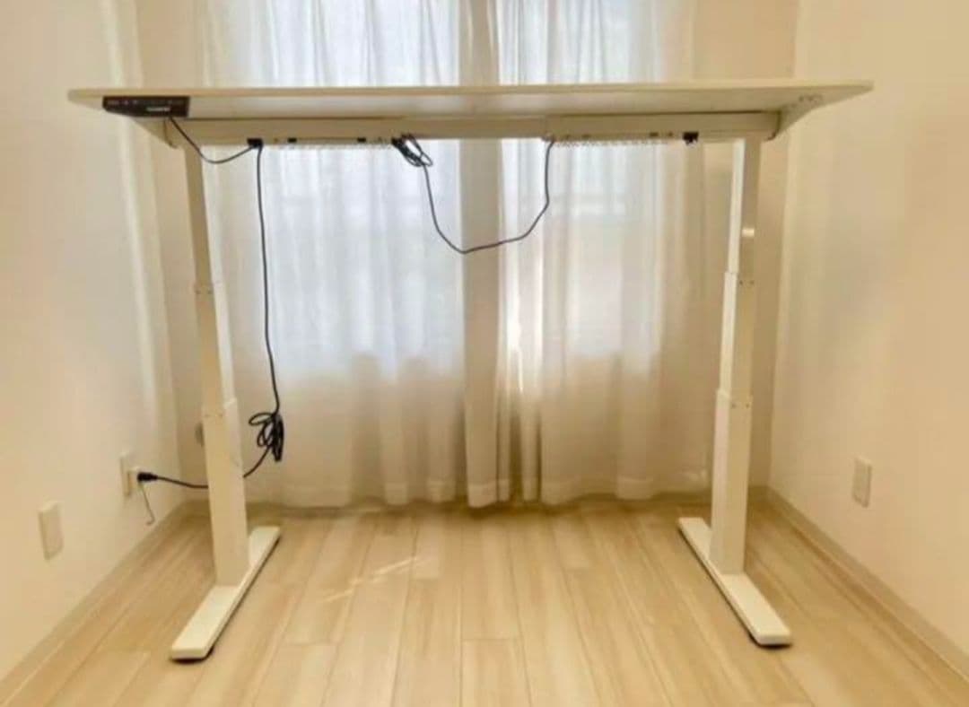 電動昇降 FLEXISPOTスタンディングデスク + IKEAベカント ホワイト