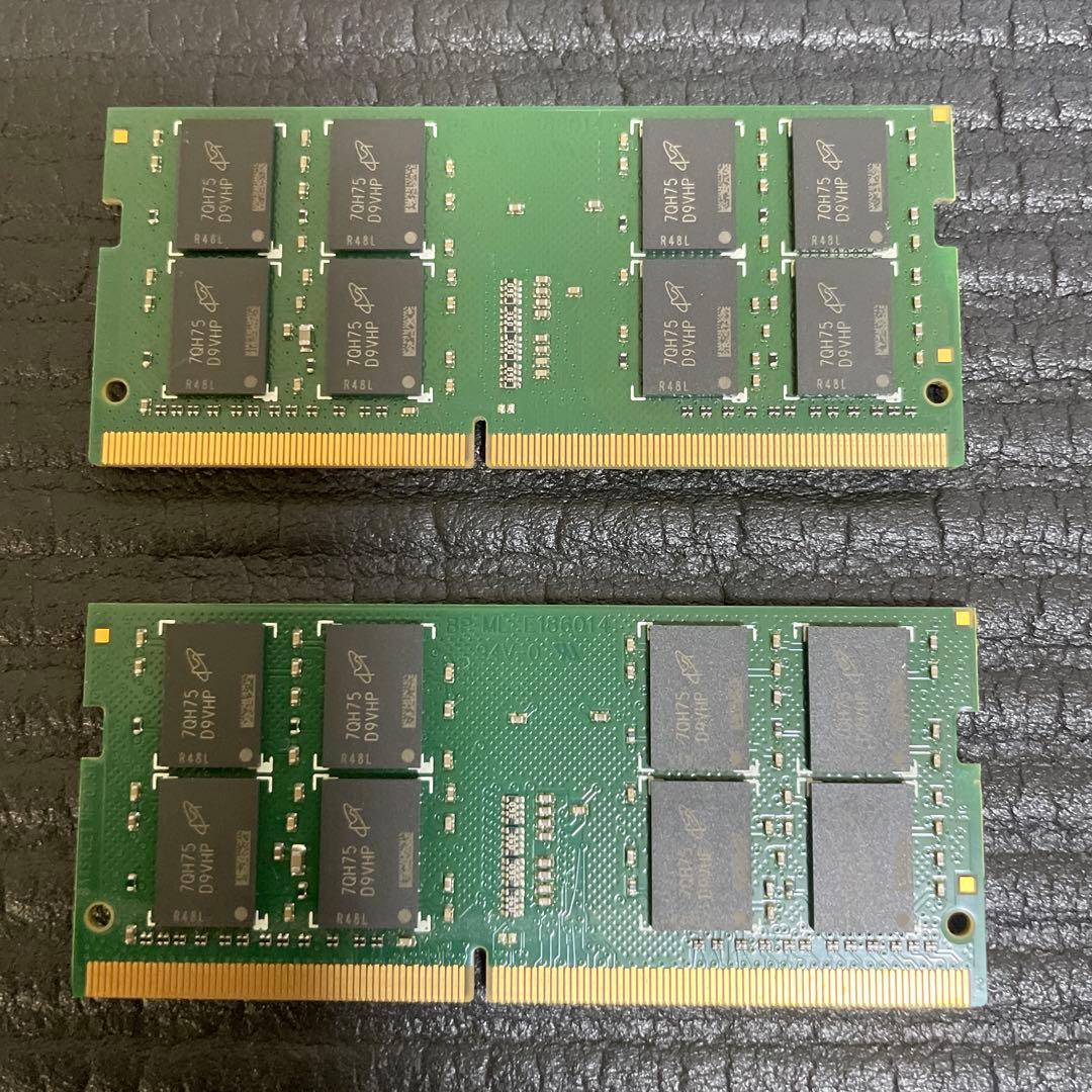 CrucialMicron製DDR4ノートPC用メモリー32GB(16GBx2)