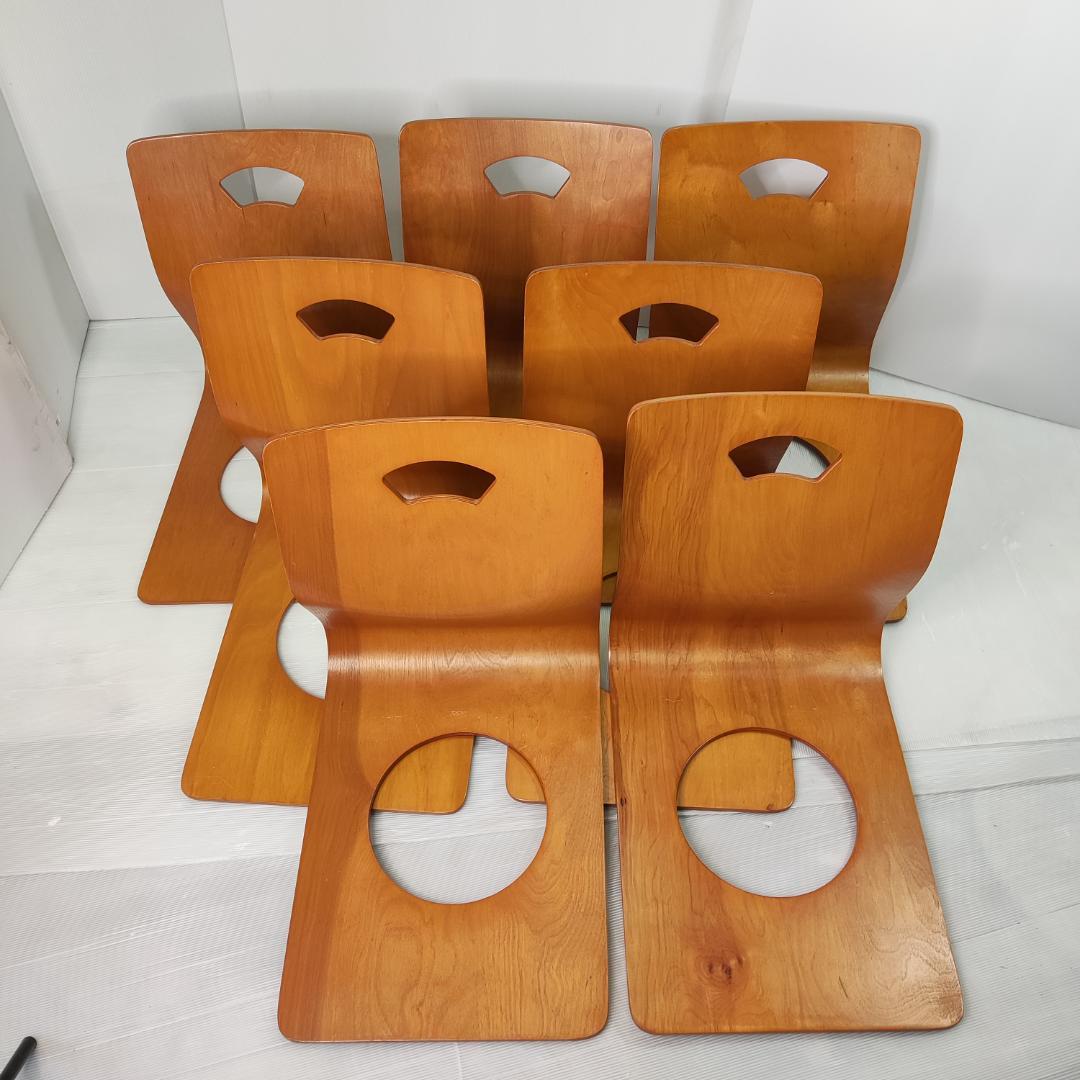 木製座椅子　７脚セット　和室 旅館 こたつ 光座椅子