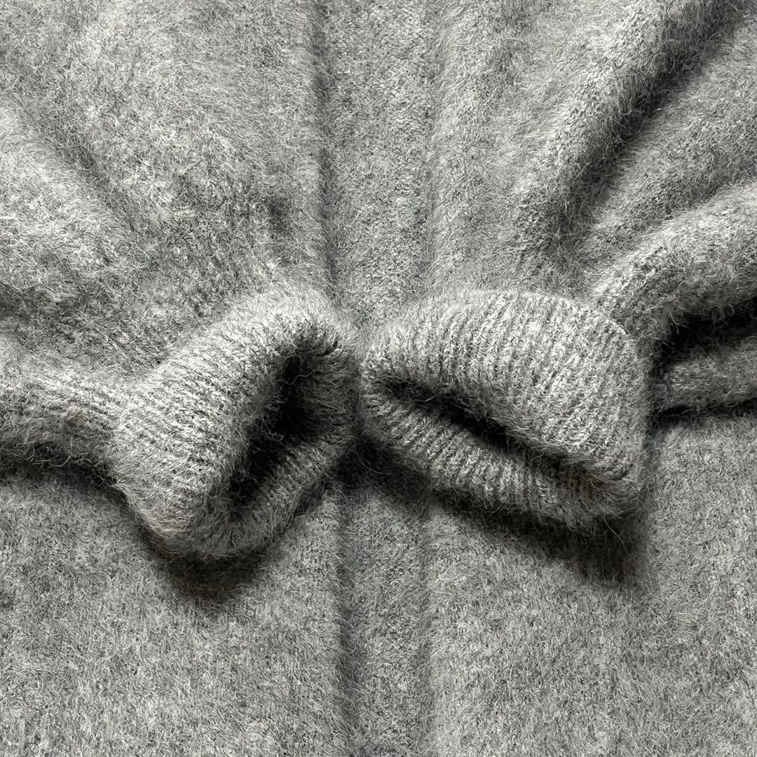 NOBLE ノーブル ファーニットパフカーディガン ラクーン グレー系