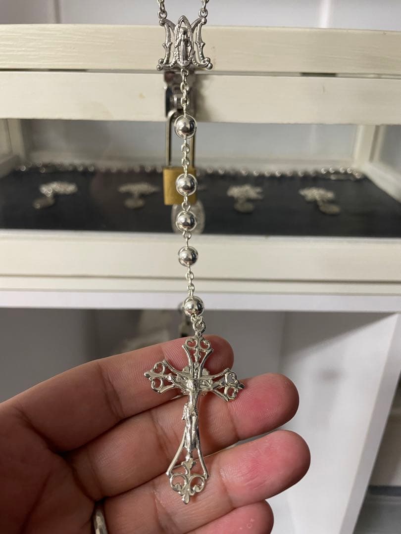 シルバー925製 4大天使のメダイのロザリオ キリスト教聖品