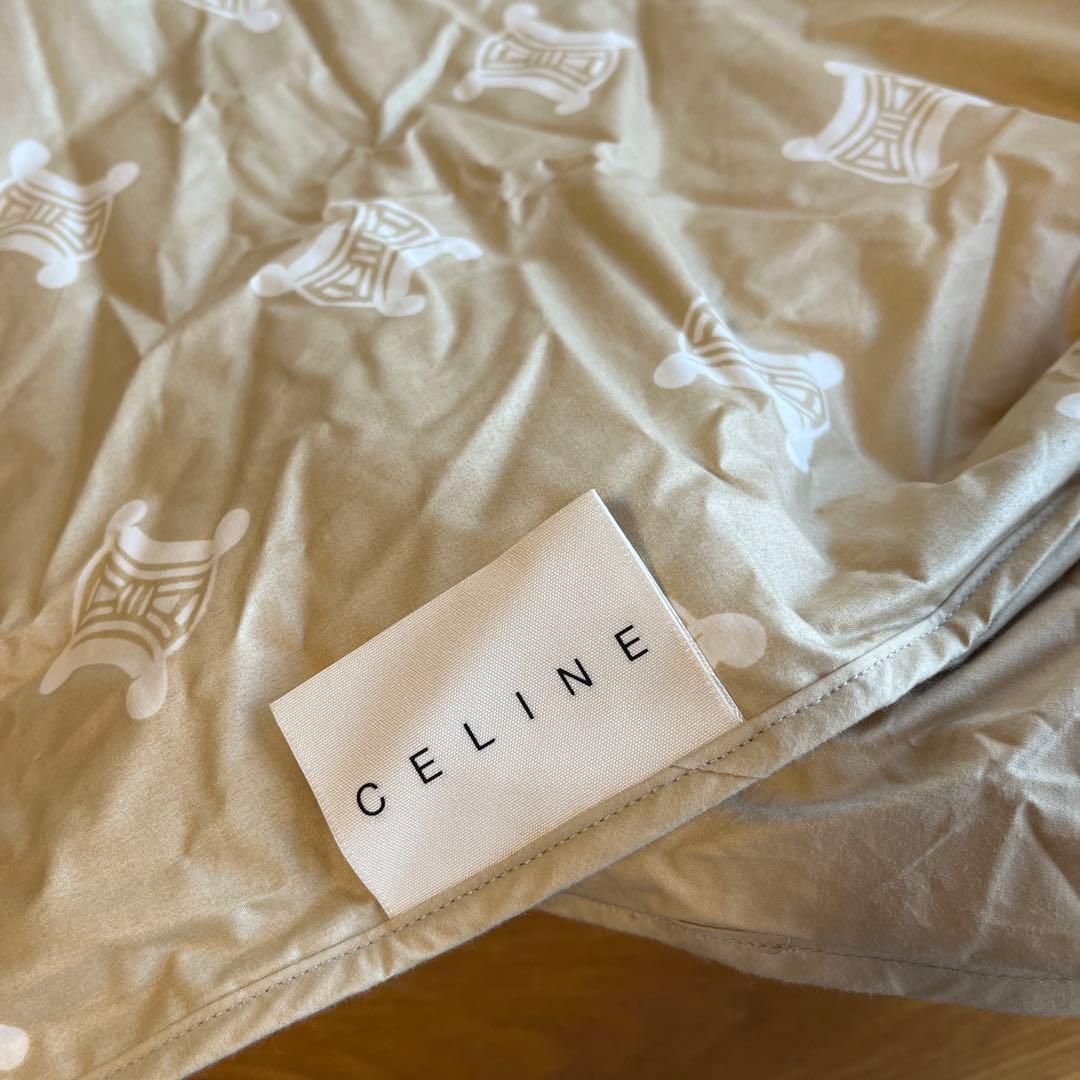 【新品】CELINE セリーヌ マカダム柄 羽毛肌掛けふとん ダウンケット
