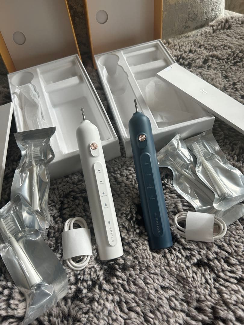 Okare! PRO｜音波電動歯ブラシ 本体 ホワイトとデニムブルー 2個セット