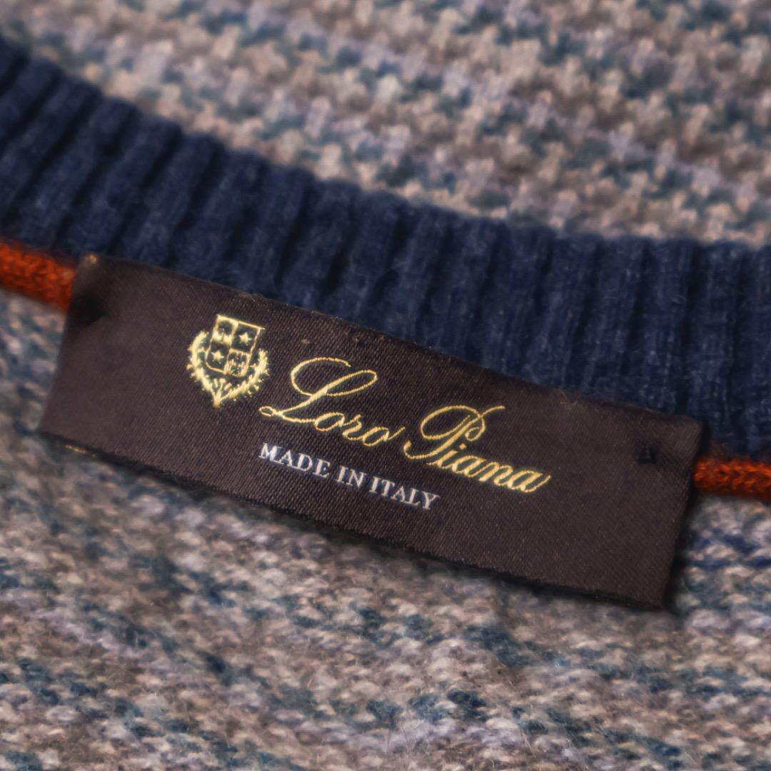 H4320-4◾️ロロピアーナ　チェック柄Vネック　ニットベスト