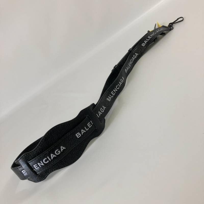 極美品 バレンシアガ ランヤード ロゴプリント レザー クラシックストラップ