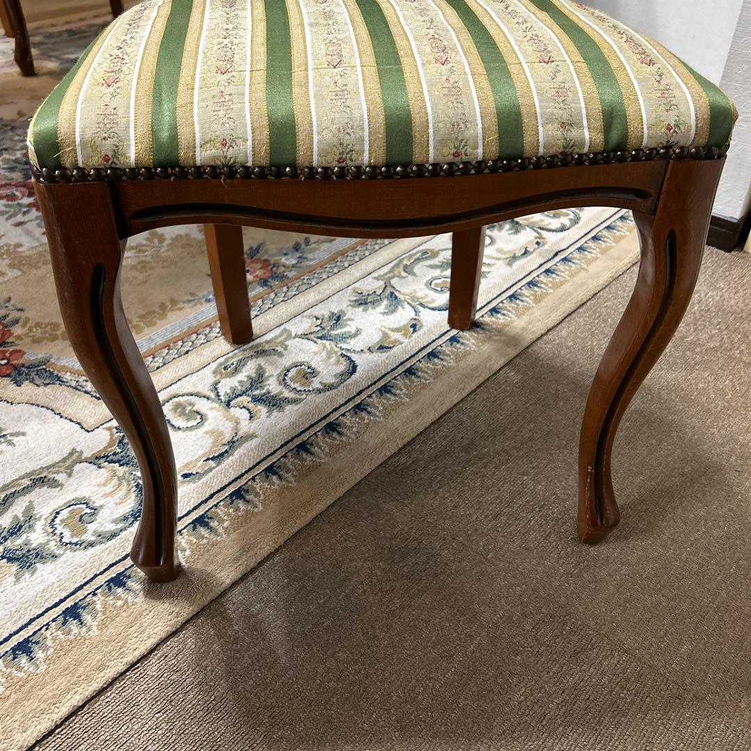 クラシックストライプ柄ダイニングチェア