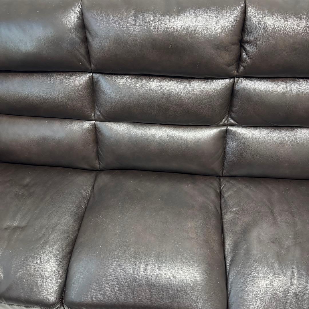 傷多数あり！3人掛けソファ　ハイバック　ダークブラウン