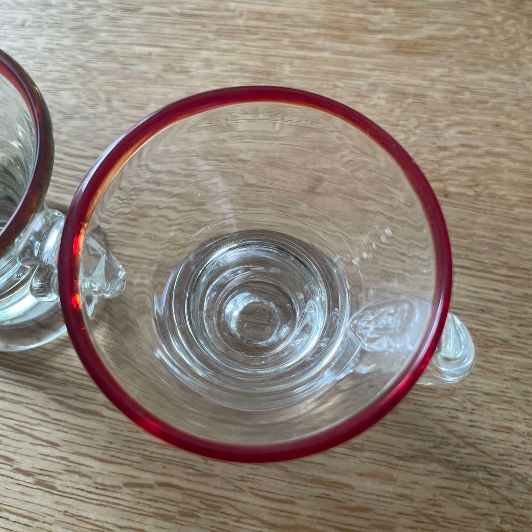 アイスクリームコップ　氷コップ　手吹きガラス　アンティーク　骨董　大正昭和