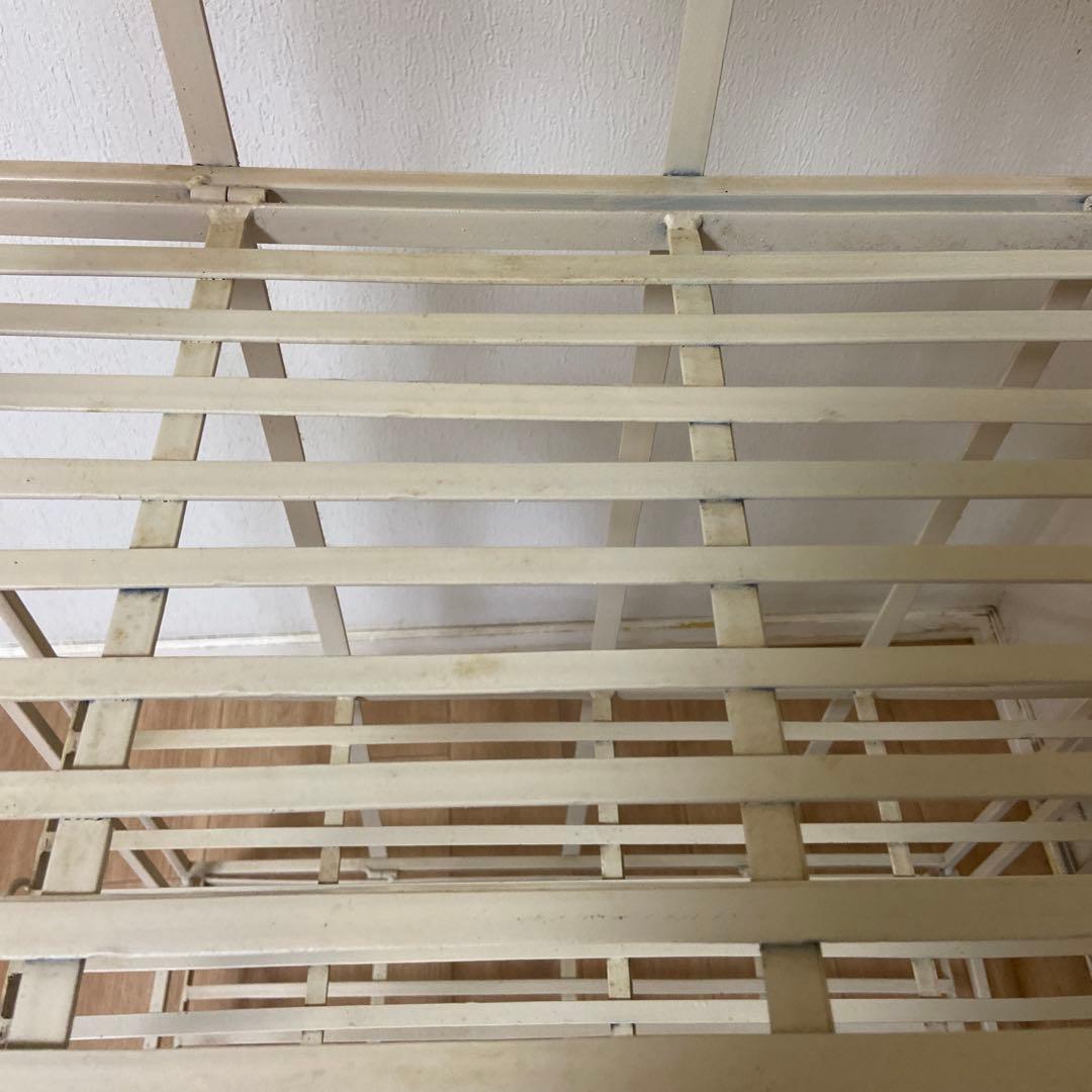 アイアンラック　オープンラック　4段　フェミニン　姫系　アイアンフレーム　白