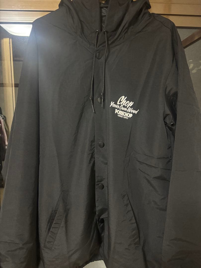 PORKCHOP フード付きナイロンジャケット 黒　最終値下げ
