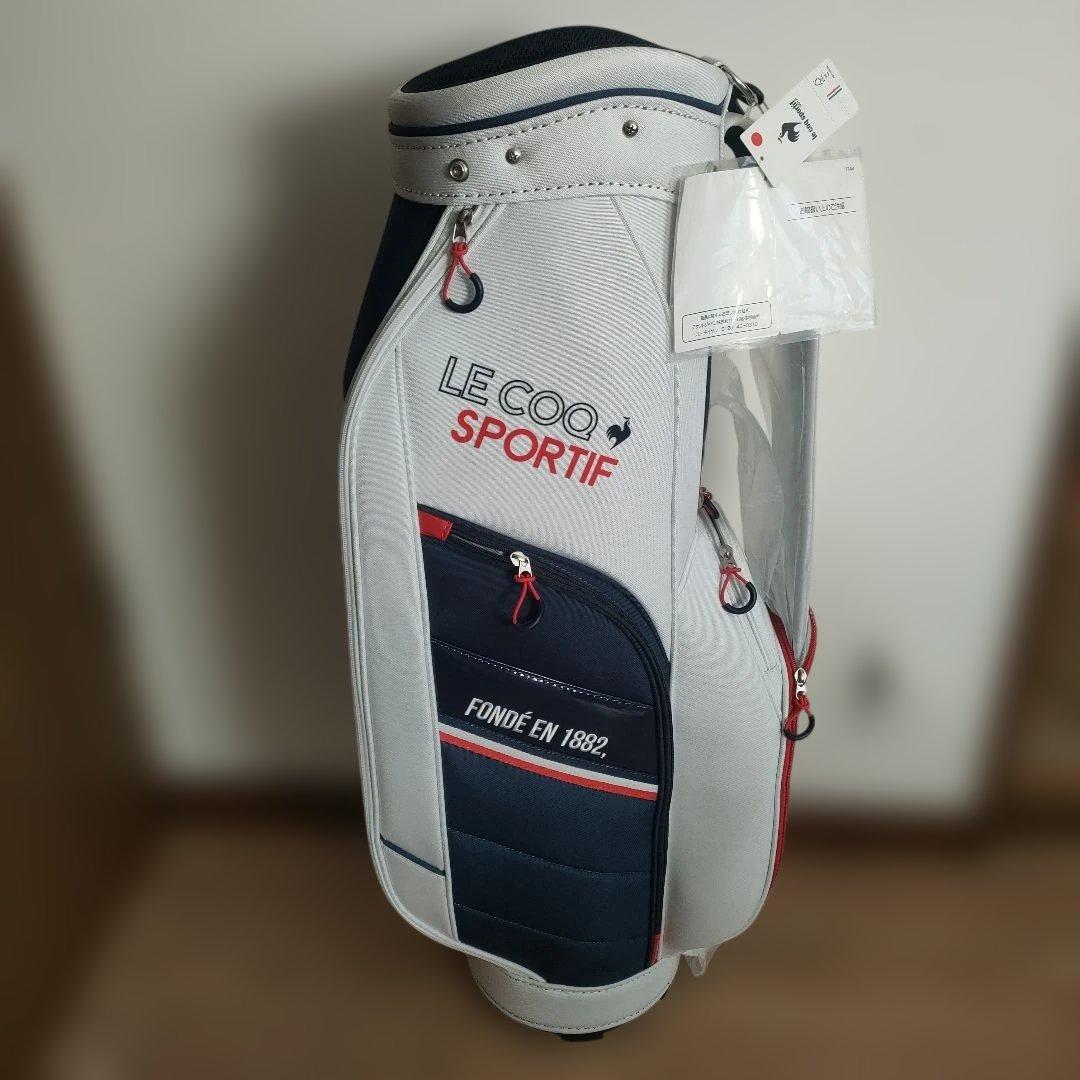 新品タグ付き 未使用 ルコック キャディバッグ ホワイト/ネイビー