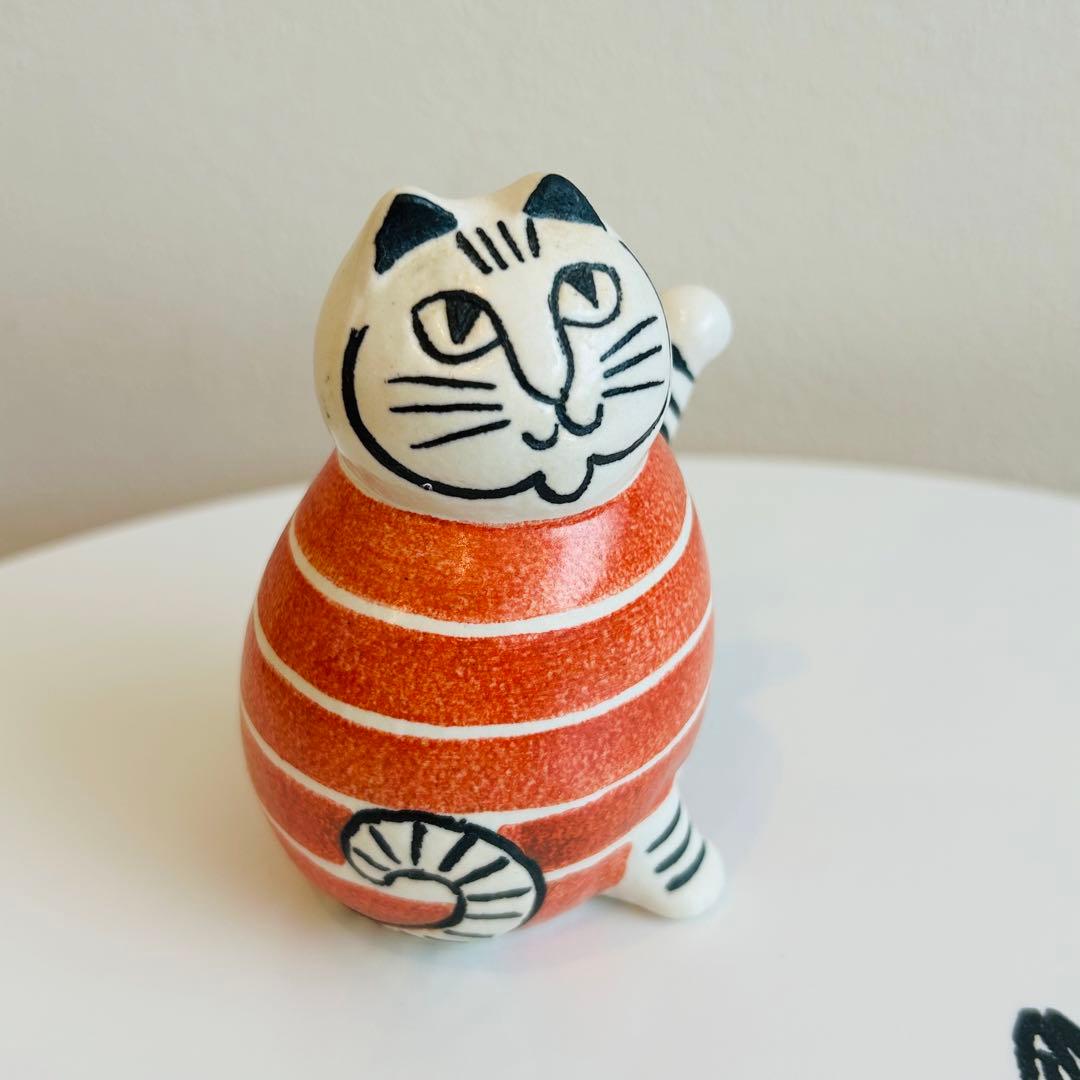 リサラーソン　スウェーデンの まねくねこ　限定グリーン　赤